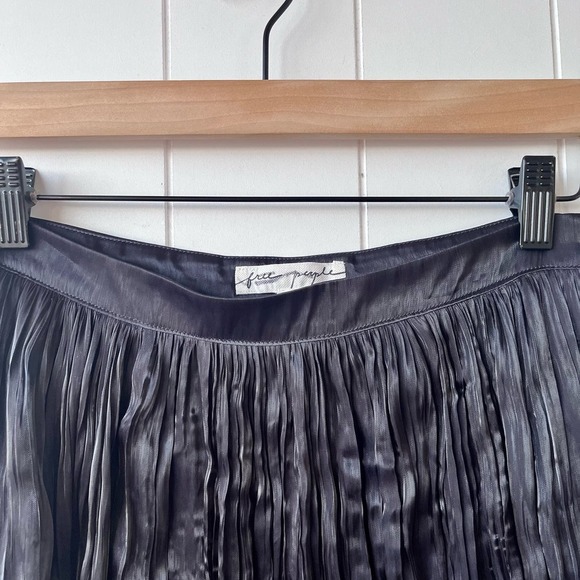 Free People skirt midi black pleated party vera city cocktail - Picture 6 of 8